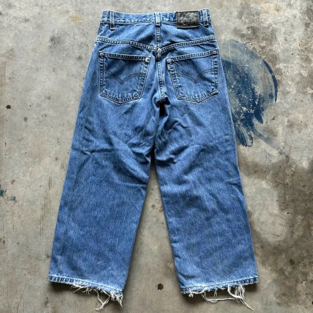 Vintage Levi's Silver Tab Wide Leg Denim Jeans Size 26X24 JNCOS SKATER